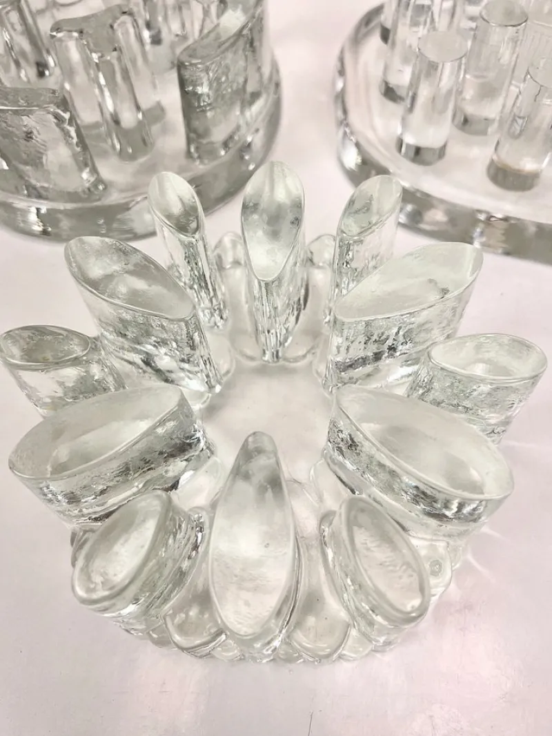 Pamono Glass Food or Tea Warmers, Germany, 1970s, Set of 3> Dinnerware Accessories