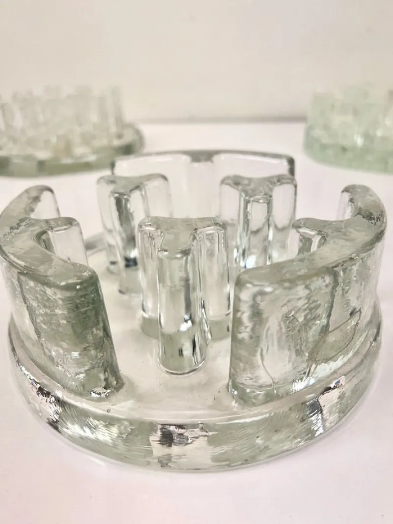 Pamono Glass Food or Tea Warmers, Germany, 1970s, Set of 3> Dinnerware Accessories