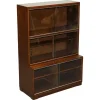 Clearance Pamono Glass Front 3-Tier Barrister Bookcase Cabinet from Minty of Oxford, 1930s