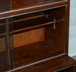 Clearance Pamono Glass Front 3-Tier Barrister Bookcase Cabinet from Minty of Oxford, 1930s