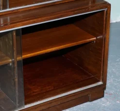 Clearance Pamono Glass Front 3-Tier Barrister Bookcase Cabinet from Minty of Oxford, 1930s