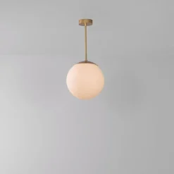 Clearance Pamono Glass Globe Opal 30 Pendant Light by Schwung