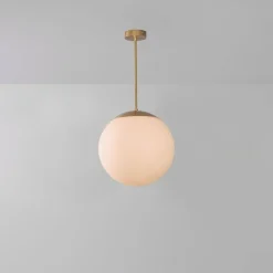 Clearance Pamono Glass Globe Opal 30 Pendant Light by Schwung