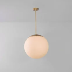 Clearance Pamono Glass Globe Opal 30 Pendant Light by Schwung