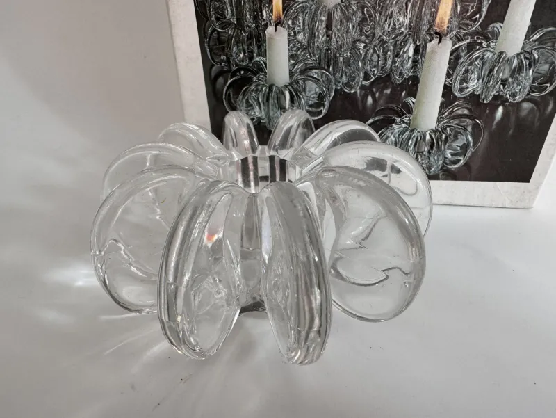 Pamono Glass Landscape Candleholder by Hertha Bengtson for Rosenthal Studio Linie, Germany, 1980s> Candleholders