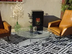 Hot Pamono Glass Living Room Table with Acrylic Glass Base