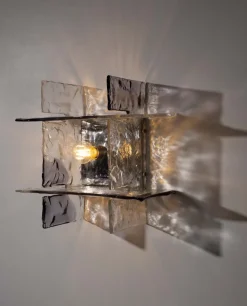 Pamono Glass Model Ice Wall Light by Carlo Nason for AV Mazzega, 1970