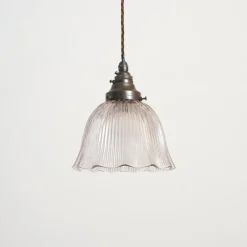 Pamono Glass Pendant Light from Holophane, 1940s> Ceiling Lights