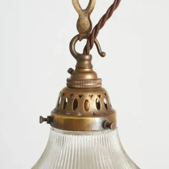 Pamono Glass Pendant Light from Holophane, 1940s><noscript><img width=
