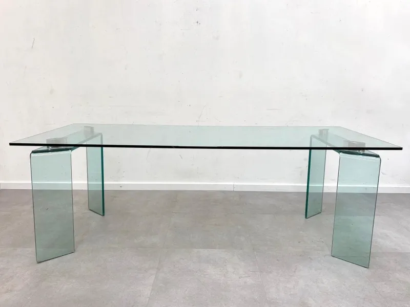 Clearance Pamono Glass Ray Dining Table from Fiam