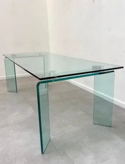 Clearance Pamono Glass Ray Dining Table from Fiam