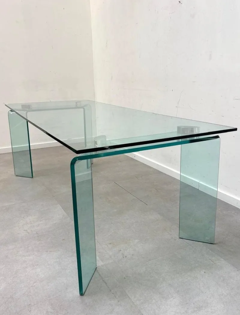 Clearance Pamono Glass Ray Dining Table from Fiam