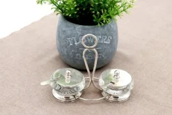 Hot Pamono Glass Salt and Pepper Shakers, Set of 2