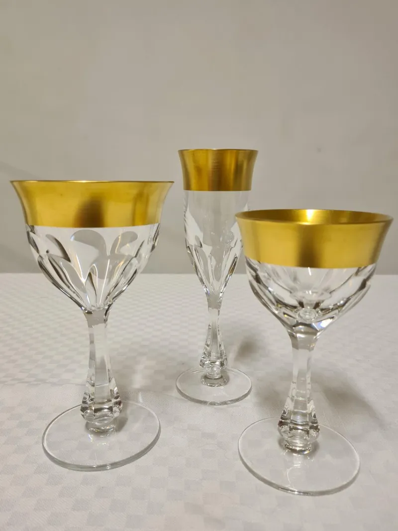 Pamono Glass Set in Crystal and Pure Gold by Barthmann, Set of 36> Glassware