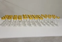 Pamono Glass Set in Crystal and Pure Gold by Barthmann, Set of 36><noscript><img width=
