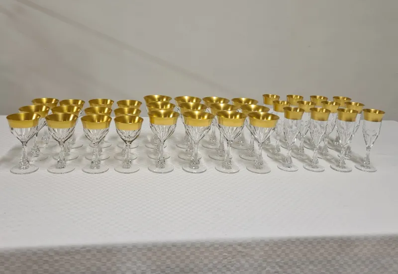 Pamono Glass Set in Crystal and Pure Gold by Barthmann, Set of 36> Glassware