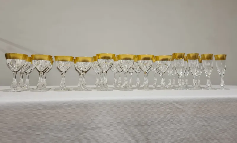 Pamono Glass Set in Crystal and Pure Gold by Barthmann, Set of 36> Glassware
