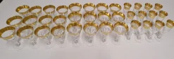 Pamono Glass Set in Crystal and Pure Gold by Barthmann, Set of 36><noscript><img width=