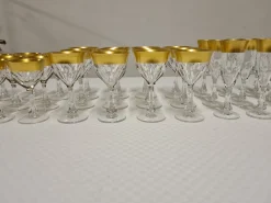 Pamono Glass Set in Crystal and Pure Gold by Barthmann, Set of 36><noscript><img width=