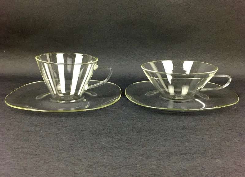 Pamono Glass Tea Service by Heinrich Löffelhardt for Schott & Gen. Mainz, 1955, Set of 17> Coffee & Tea Service