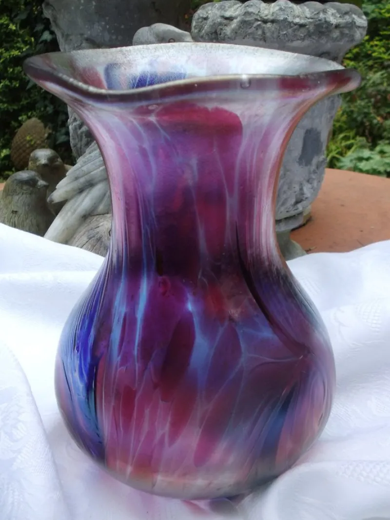 Pamono Glass Vase by Franz Austen forr Austen Glashütte, Bavarian Forest, Germany, 1970s> Glassware