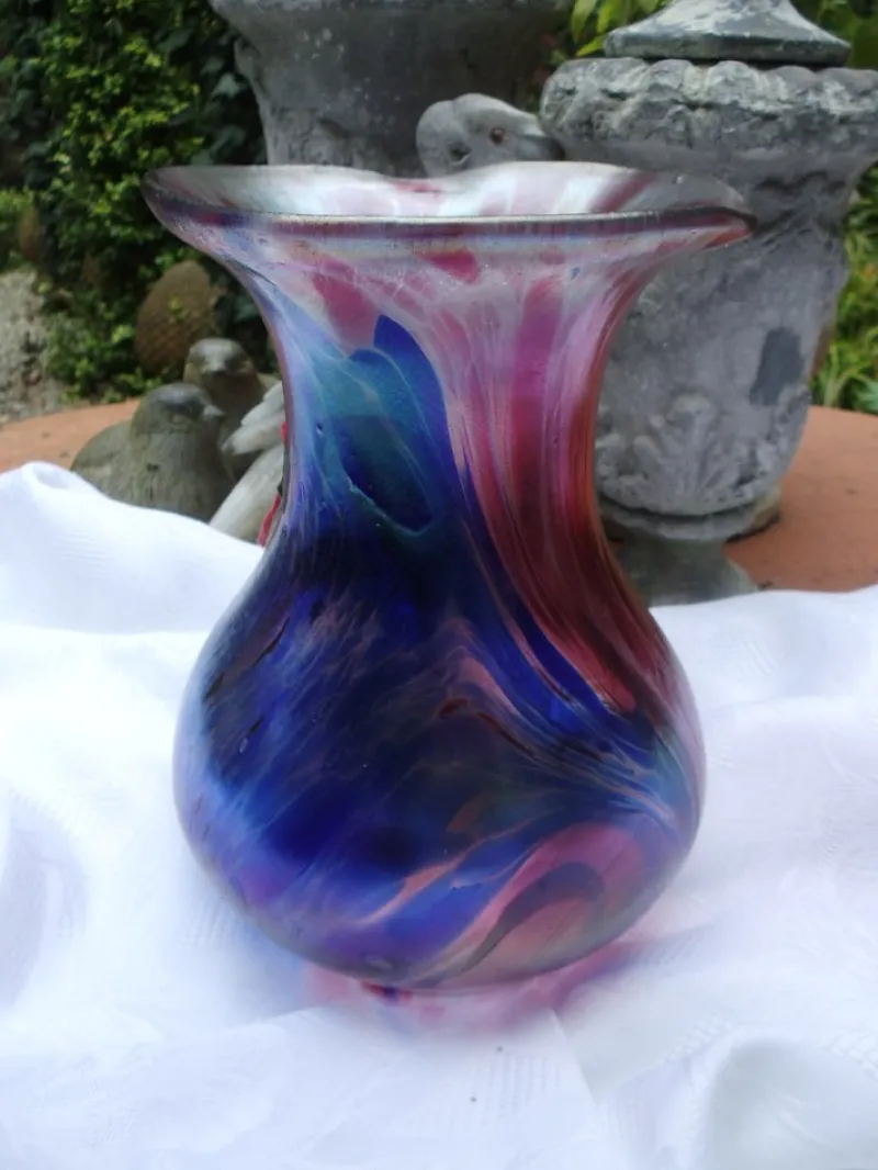 Pamono Glass Vase by Franz Austen forr Austen Glashütte, Bavarian Forest, Germany, 1970s> Glassware