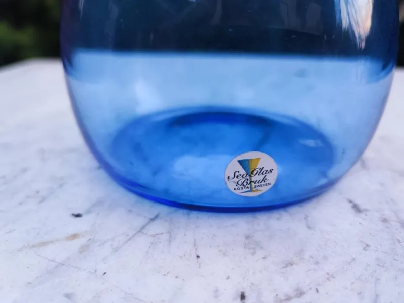 Best Pamono Glass Vase in Blue from Kosta Boda, 1970s