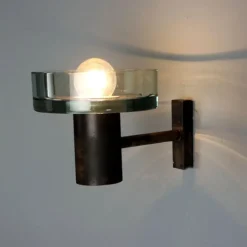 Pamono Glass Wall Lamp, 1960s> Wall Lights & Sconces