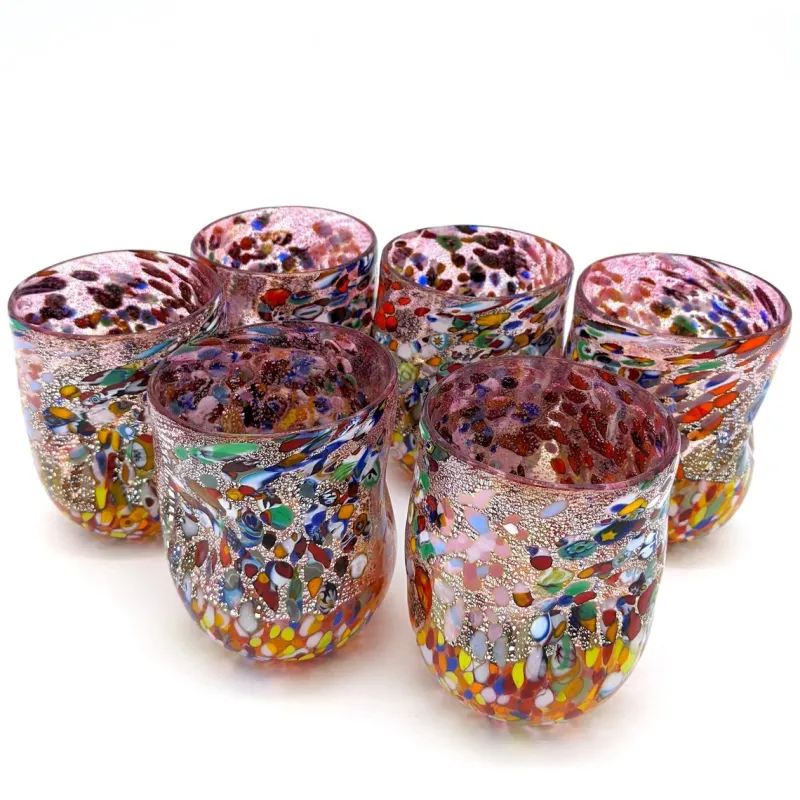 Discount Pamono Glasses in Pink Murano Glass from YourMurano, Set of 6