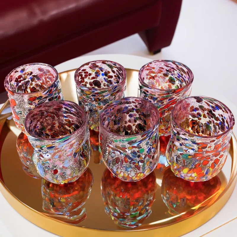 Discount Pamono Glasses in Pink Murano Glass from YourMurano, Set of 6