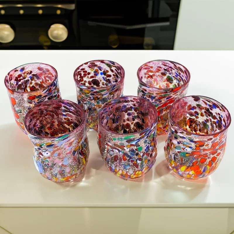 Discount Pamono Glasses in Pink Murano Glass from YourMurano, Set of 6