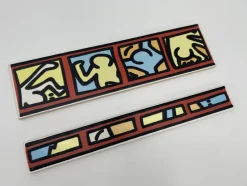 Outlet Pamono Glazed Ceramic Border Tiles by Keith Haring for Iga-Bordure Amerique, Set of 72