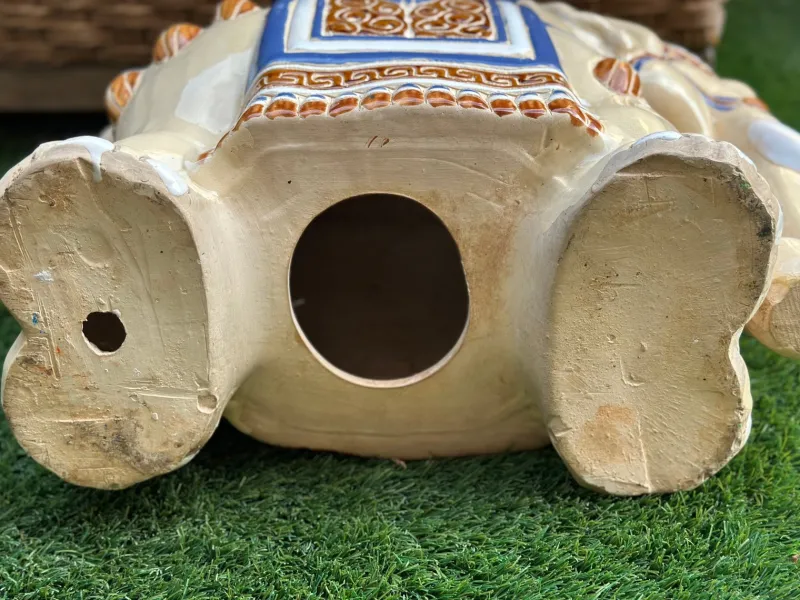Pamono Glazed Ceramic Elephant, 1970s> Garden Accessories