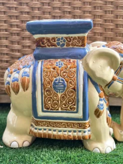 Pamono Glazed Ceramic Elephant, 1970s> Garden Accessories