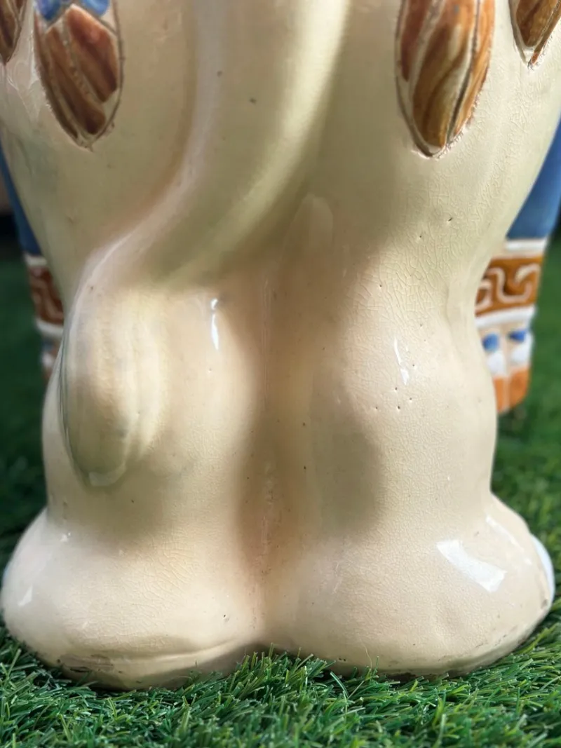 Pamono Glazed Ceramic Elephant, 1970s> Garden Accessories