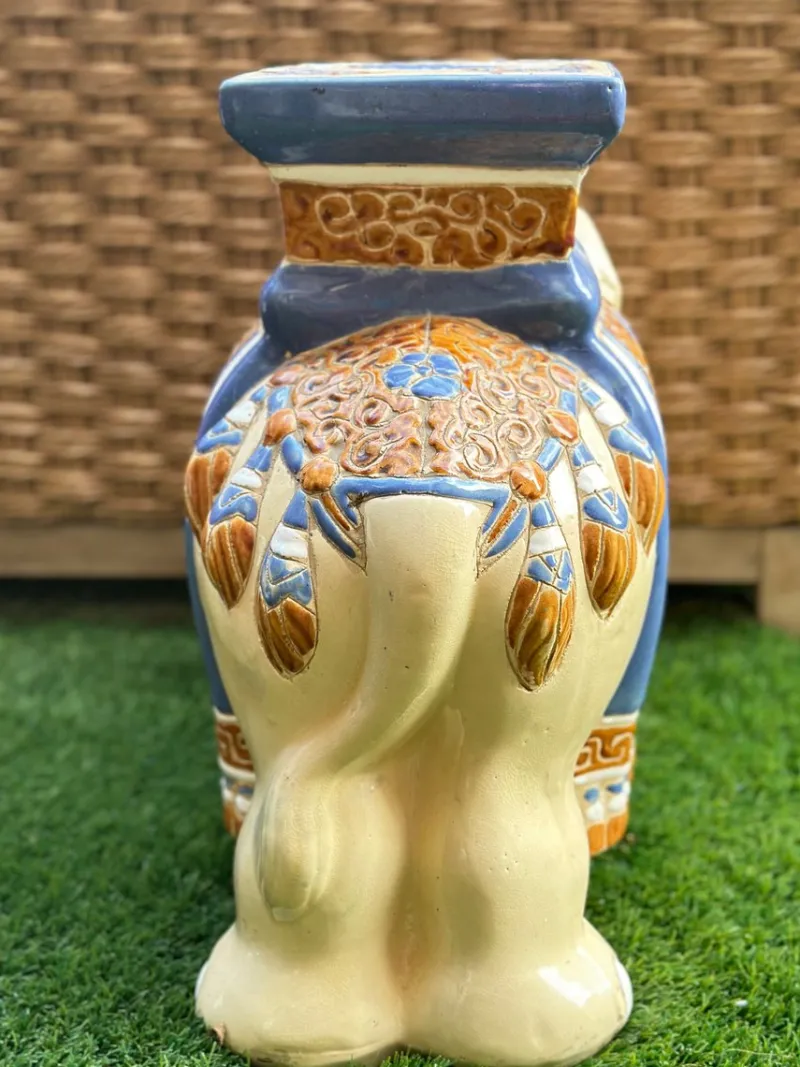 Pamono Glazed Ceramic Elephant, 1970s> Garden Accessories