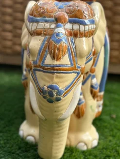 Pamono Glazed Ceramic Elephant, 1970s><noscript><img width=