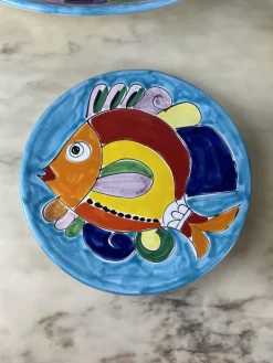 Pamono Glazed Ceramic Plates from La Musa, Italy, 1980s, Set of 4><noscript><img width=