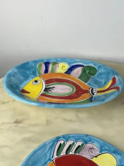Pamono Glazed Ceramic Plates from La Musa, Italy, 1980s, Set of 4><noscript><img width=