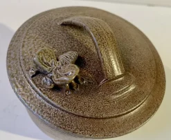 Pamono Glazed Stoneware Honey Jar with Bee from Getter Hundstrup, 1980s><noscript><img width=