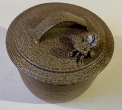 Pamono Glazed Stoneware Honey Jar with Bee from Getter Hundstrup, 1980s><noscript><img width=