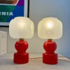 Sale Pamono Globes Bedside Lamps in Bright Red Glass, 1960, Set of 2