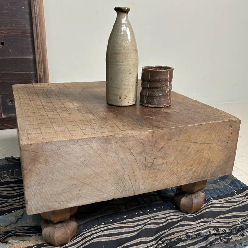 Hot Pamono Go Board Low Keyaki Wood Table, Japan, 1920s
