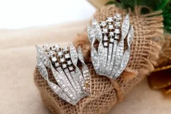 Hot Pamono Gold and Platinum Brooches, Set of 2