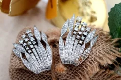 Hot Pamono Gold and Platinum Brooches, Set of 2