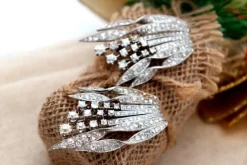 Hot Pamono Gold and Platinum Brooches, Set of 2
