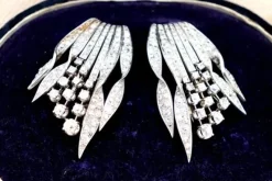 Hot Pamono Gold and Platinum Brooches, Set of 2