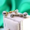 Pamono Gold and Platinum Cufflinks with Brilliant-Cut Diamonds, Set of 2> Cufflinks