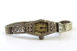Sale Pamono Gold and Platinum Watch with Brilliant-Cut Diamonds