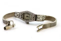 Sale Pamono Gold and Platinum Watch with Brilliant-Cut Diamonds